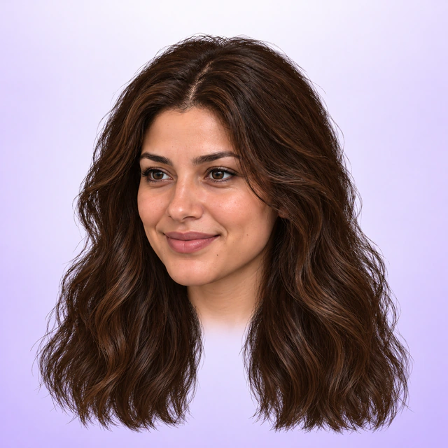 Illustrative 3D twin on lavender: long waves